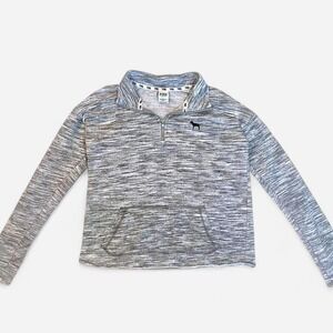 Victoria's Secret PINK gray  marled quarter zip